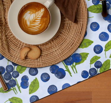 Originele placemat blauwe bes bladeren patroon - TenStickers