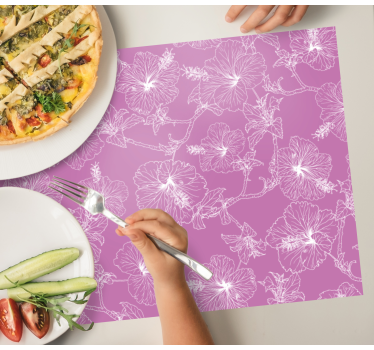Originele placemat bloemenlijnpatroon - TenStickers