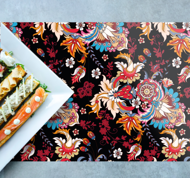 Originele placemat bloemig embleem elegant - TenStickers