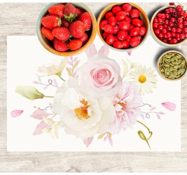 Originele placemat bloemrijke arrangement plezier - TenStickers