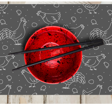 Originele placemat charmante hennen kom - TenStickers