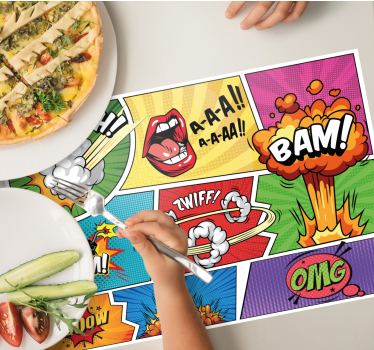 Originele placemat comic spreekwolken - TenStickers