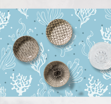 Originele placemat coral patroon kom set - TenStickers