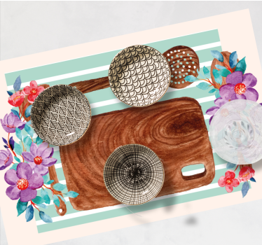 Originele placemat elegante culinaire scene - TenStickers