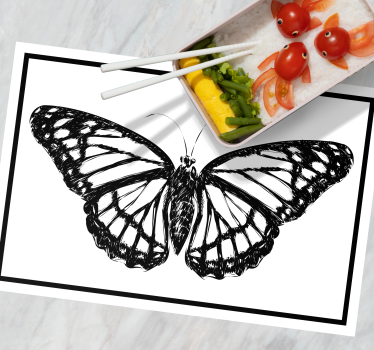 Originele placemat elegante vlinderillustratie - TenStickers