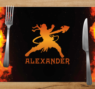 Originele placemat fierce warrior silhouette - TenStickers