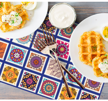 Originele placemat geometrische bloemenpatronen - TenStickers