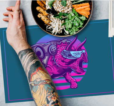 Originele placemat gestileerd rhinosaur karakter - TenStickers
