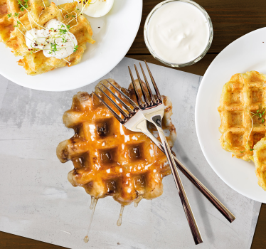 Originele placemat gouden stroop wafel - TenStickers