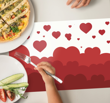 Originele placemat hartjeswolkenpatroon - TenStickers