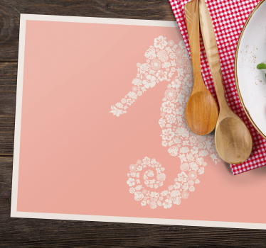 Originele placemat in bloemvorm zeepaardje - TenStickers