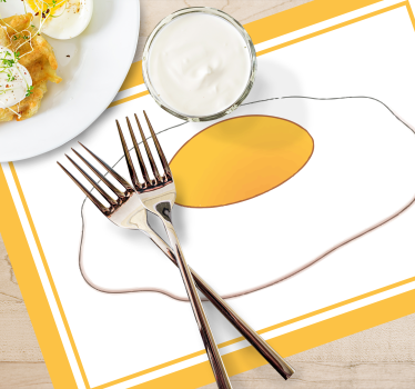 Originele placemat in de vorm van een gebakken ei - TenStickers