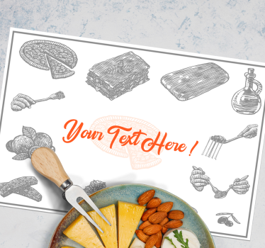 Originele placemat in voedsel illustratie stijl - TenStickers