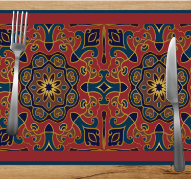 Originele placemat ingewikkelde bloemschikking - TenStickers