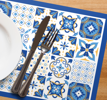 Originele placemat klassiek tegelpatroon - TenStickers