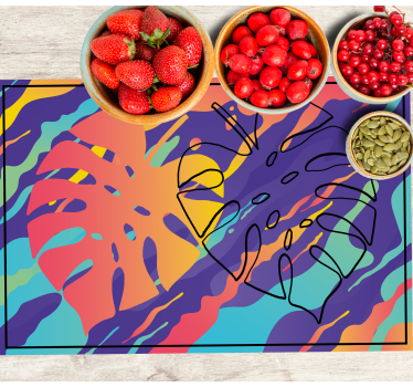 Originele placemat kleurrijk bladerenpatroon - TenStickers