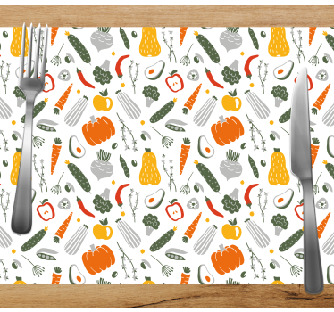 Originele placemat kleurrijk groente patroon - TenStickers