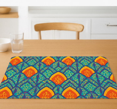 Originele placemat kleurrijk indiase pauwenpatroon - TenStickers