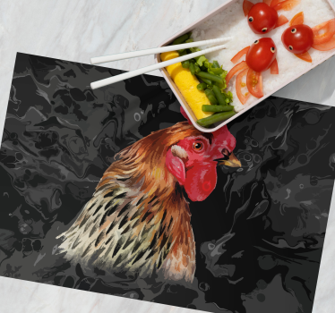 Originele placemat kleurrijk kippenportret - TenStickers