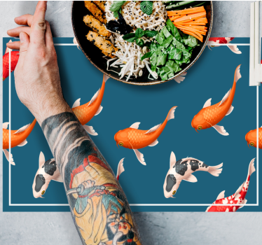 Originele placemat kleurrijk koi vis patroon - TenStickers
