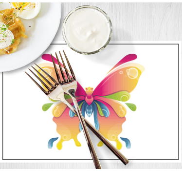 Originele placemat kleurrijk vlinder motief - TenStickers