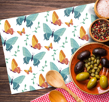 Originele placemat kleurrijk vlinderpatroon - TenStickers