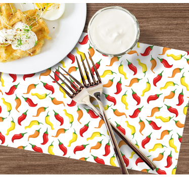 Originele placemat kleurrijke chilipoeders - TenStickers