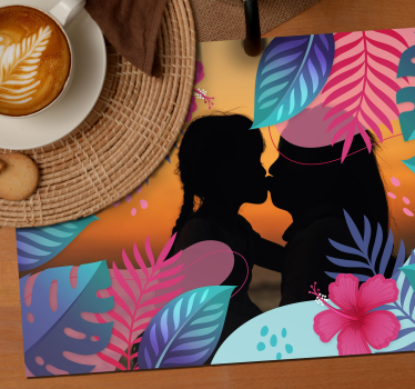 Originele placemat kleurrijke tropische bladeren - TenStickers