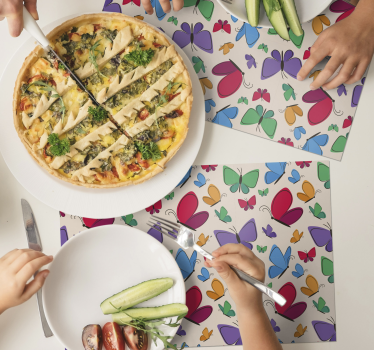 Originele placemat kleurrijke vlinder arrangement - TenStickers