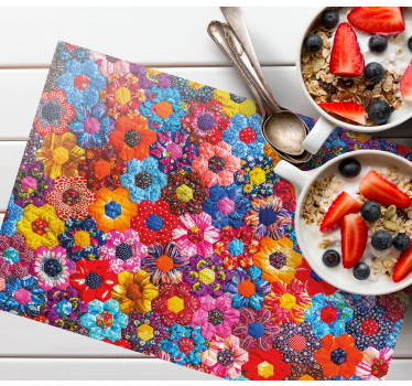 Originele placemat levendig bloemarrangement - TenStickers