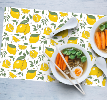 Originele placemat levendig citroenmotief - TenStickers