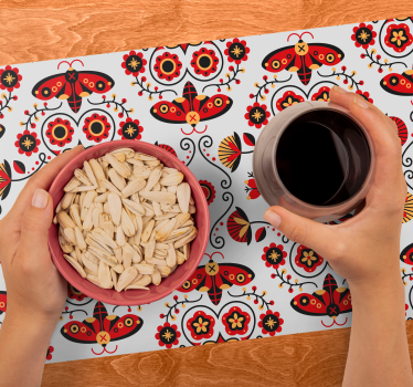 Originele placemat levendige bloemcompositie - TenStickers