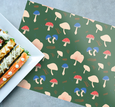 Originele placemat levendige paddenstoelprint - TenStickers