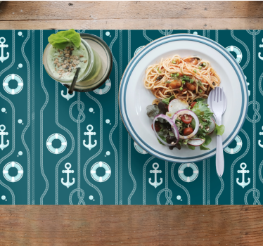 Originele placemat maritiem anker motief - TenStickers