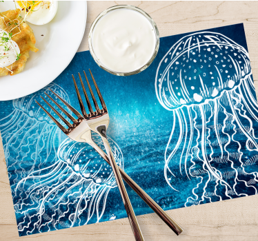Originele placemat medusa oceaanscène - TenStickers