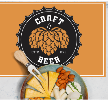 Originele placemat met ambachtelijk bierlogo - TenStickers