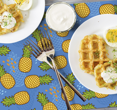 Originele placemat met ananaspatroon achtergrond - TenStickers