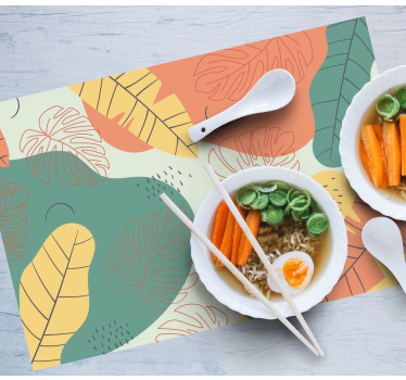 Originele placemat met bladerenpatroon kunst - TenStickers