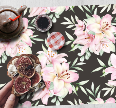 Originele placemat met bloemen in roze lelies - TenStickers