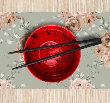 Originele placemat met bloemenachtergrond schaal - TenStickers