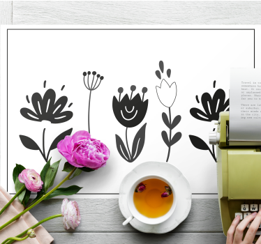 Originele placemat met bloemenlijntekening - TenStickers