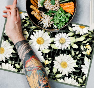 Originele placemat met bloemenpatroon van madeliefjes - TenStickers
