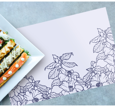 Originele placemat met bloemenrandpatroon - TenStickers