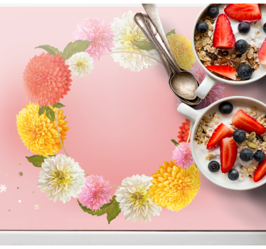 Originele placemat met bloemenring accent - TenStickers