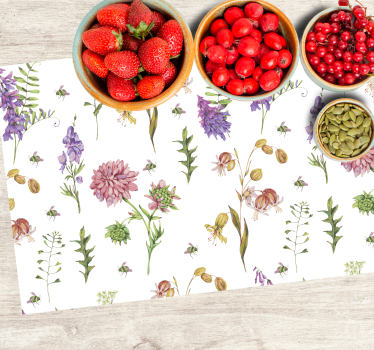 Originele placemat met bloemig botanisch motief - TenStickers