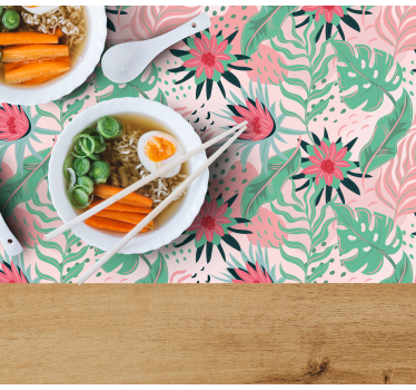 Originele placemat met bloemig tropisch patroon - TenStickers