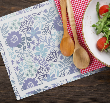 Originele placemat met bloemmotief structuur - TenStickers