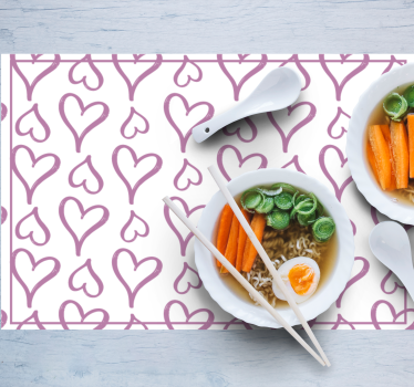 Originele placemat met charmant hartjespatroon - TenStickers