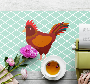 Originele placemat met charmante haan illustratie - TenStickers