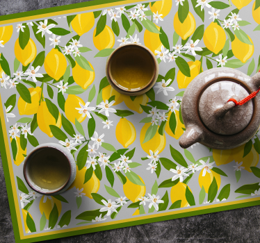 Originele placemat met citroen bloemenpatronen - TenStickers
